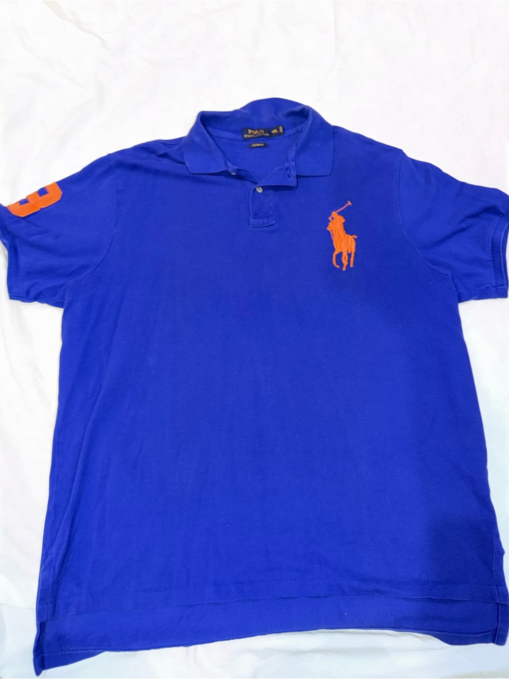 Polo Ralph Lauren Big Pony Polo Shirt Men’s XXL Blue Orange Custom Fit